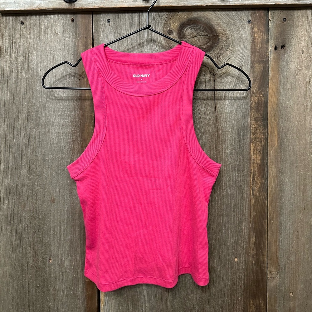 Old Navy Sleeveless Crop High Neck Tank Top in Pink Size Small